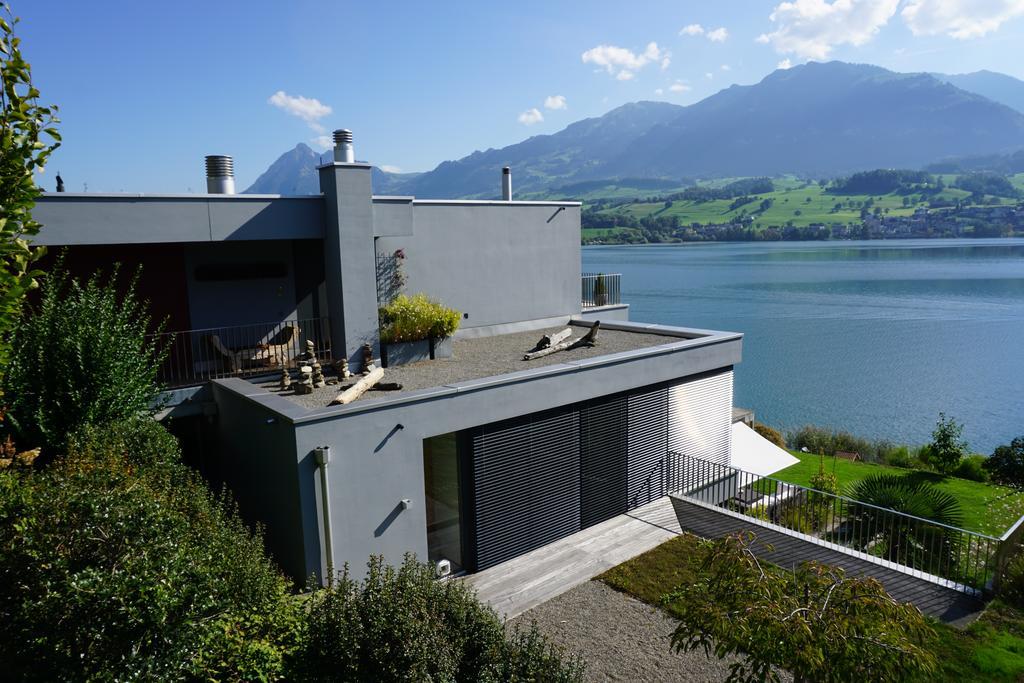 Luxury Loft On Top Of Villa Wilen With Tremendous Views By The Lake Sarnen Eksteriør billede